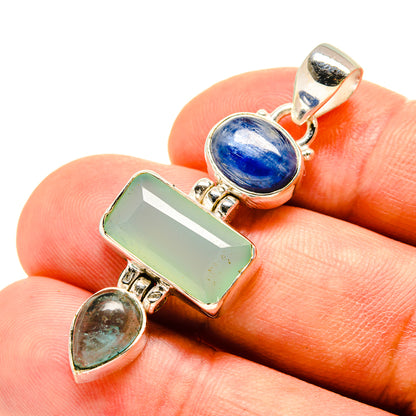 Aqua Chalcedony Pendants handcrafted by Ana Silver Co - PD757250