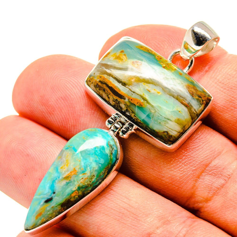 Peruvian Opal Pendants handcrafted by Ana Silver Co - PD757268