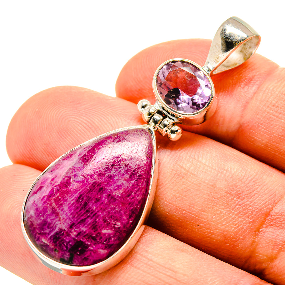 Ruby Zoisite Pendants handcrafted by Ana Silver Co - PD757269