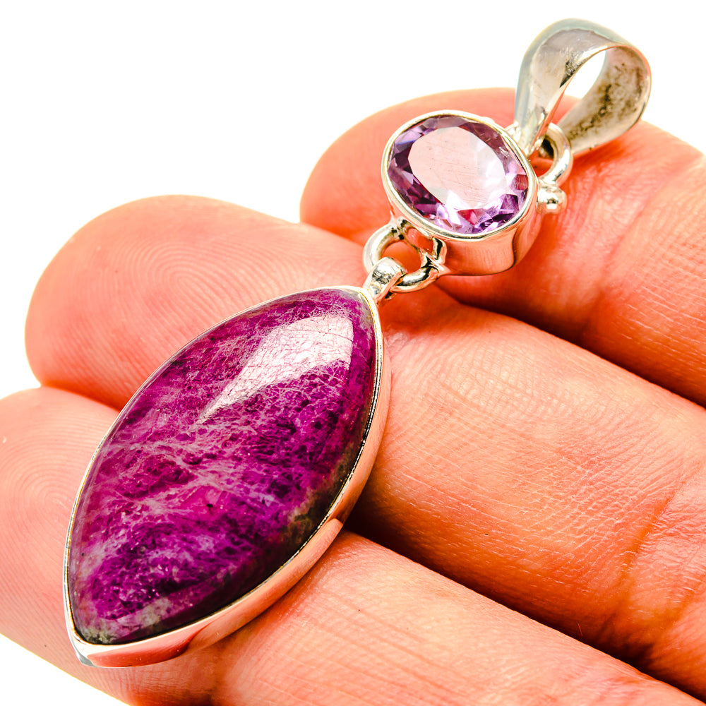 Ruby Zoisite Pendants handcrafted by Ana Silver Co - PD757270