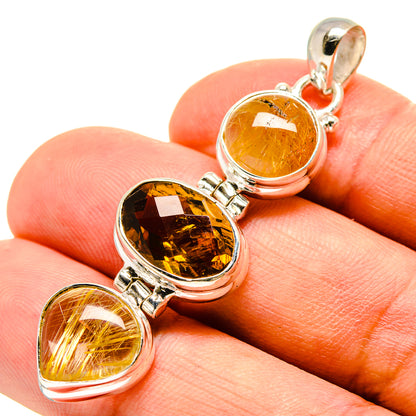 Rutilated Quartz Pendants handcrafted by Ana Silver Co - PD757278