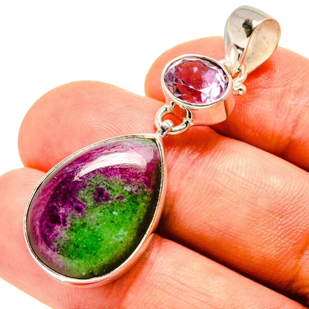 Ruby Zoisite Pendants handcrafted by Ana Silver Co - PD757285