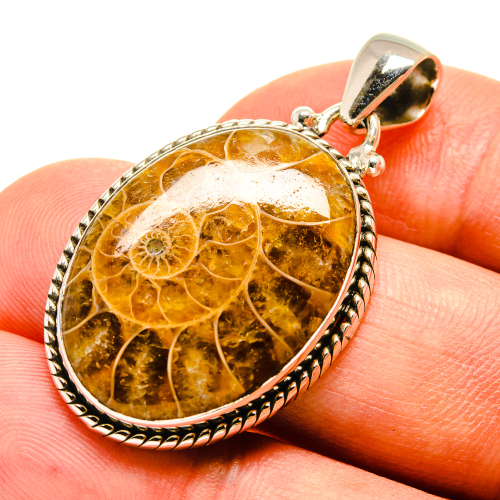 Ammonite Fossil Pendants handcrafted by Ana Silver Co - PD757292