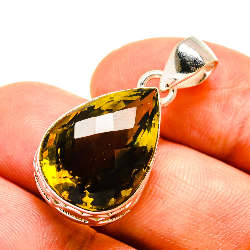 Olive Quartz Pendants handcrafted by Ana Silver Co - PD757311