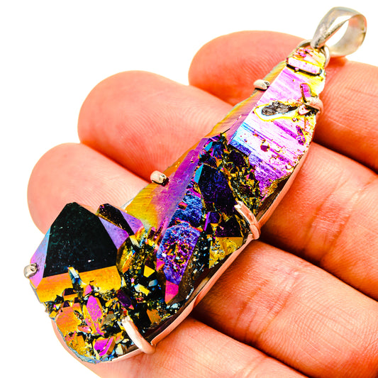 Titanium Sunshine Druzy Pendants handcrafted by Ana Silver Co - PD757314
