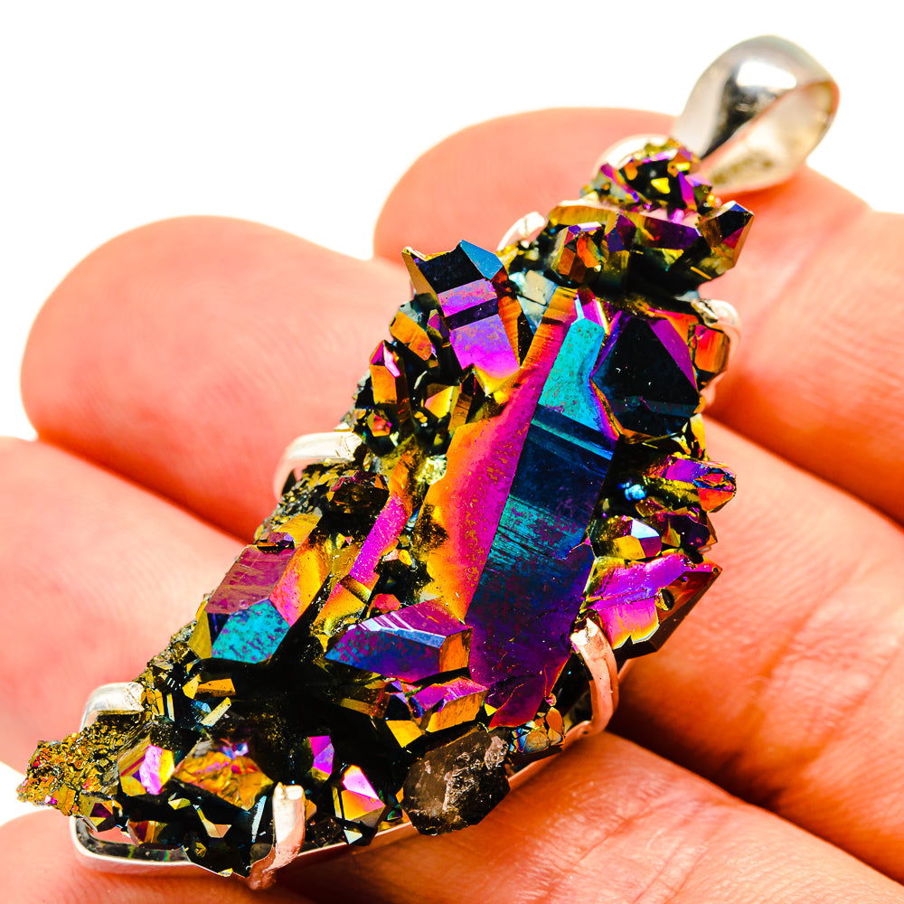 Titanium Sunshine Druzy Pendants handcrafted by Ana Silver Co - PD757319