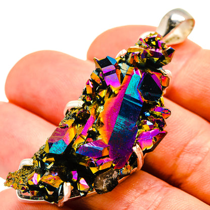 Titanium Sunshine Druzy Pendants handcrafted by Ana Silver Co - PD757319