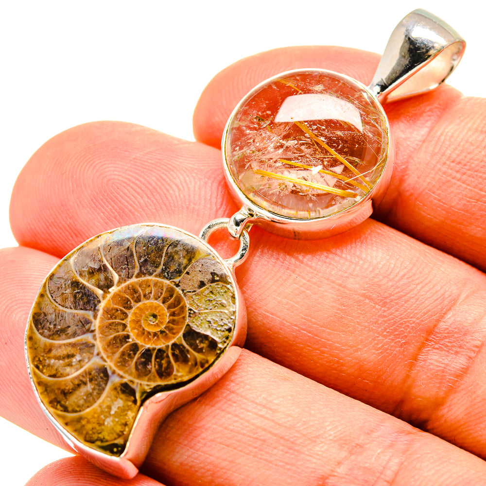 Ammonite Fossil Pendants handcrafted by Ana Silver Co - PD757321