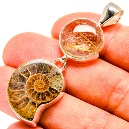 Ammonite Fossil Pendants handcrafted by Ana Silver Co - PD757321