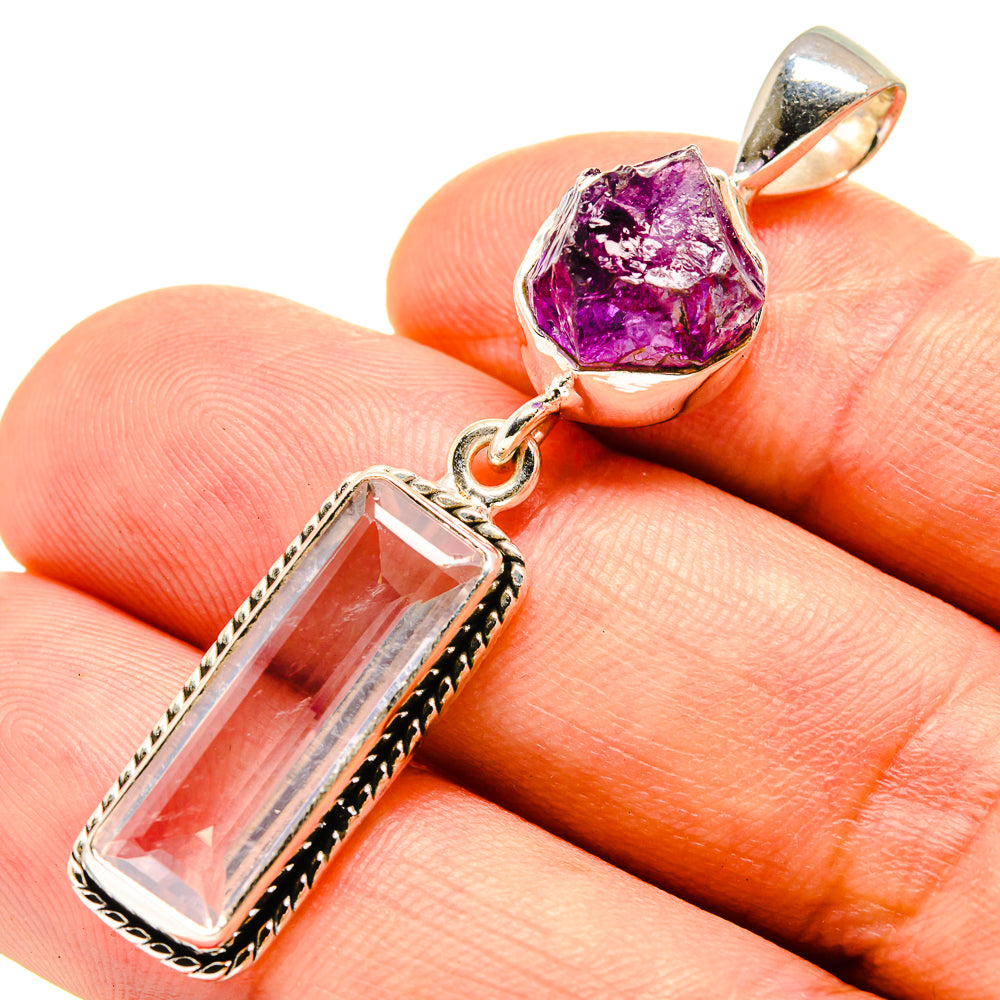 Rose Quartz Pendants handcrafted by Ana Silver Co - PD757323