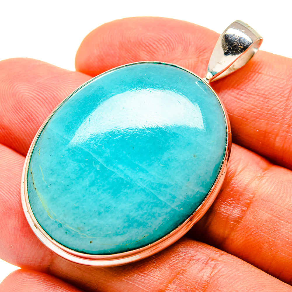 Peruvian Amazonite Pendants handcrafted by Ana Silver Co - PD757324