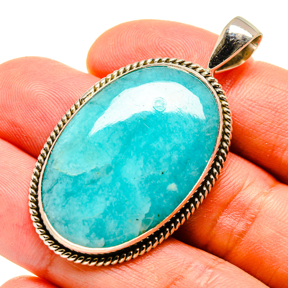 Peruvian Amazonite Pendants handcrafted by Ana Silver Co - PD757325