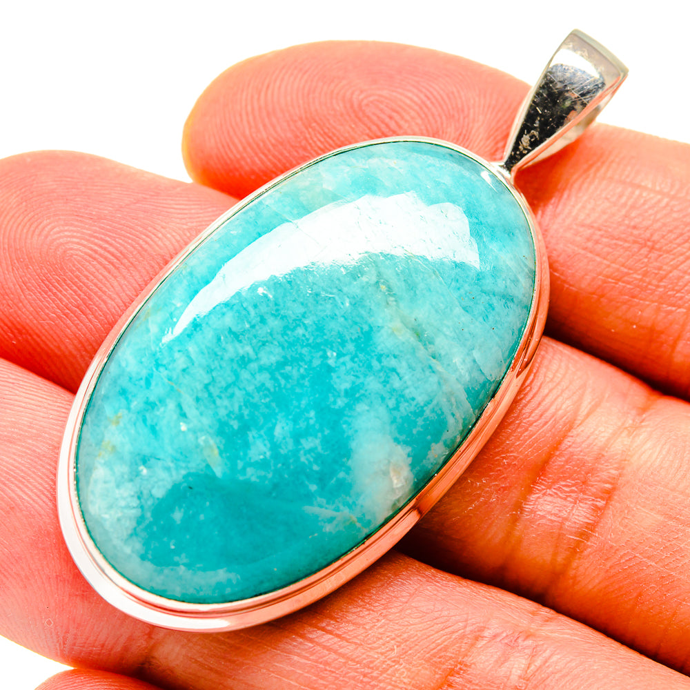 Peruvian Amazonite Pendants handcrafted by Ana Silver Co - PD757327