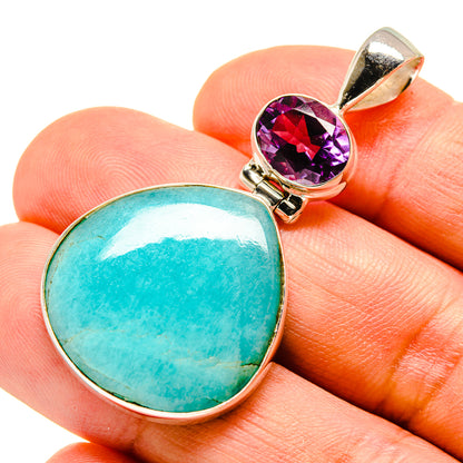 Peruvian Amazonite Pendants handcrafted by Ana Silver Co - PD757341