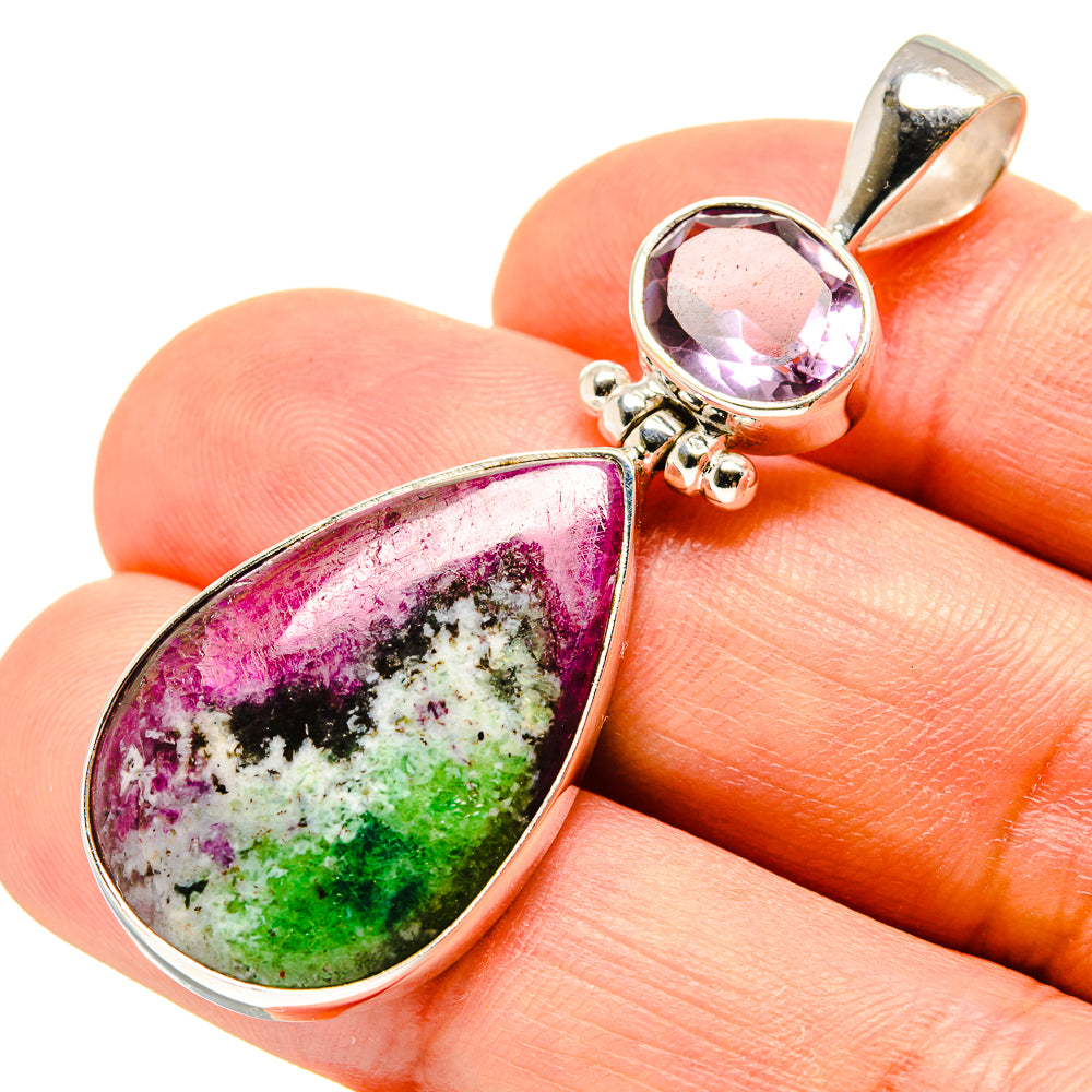 Ruby Zoisite Pendants handcrafted by Ana Silver Co - PD757344