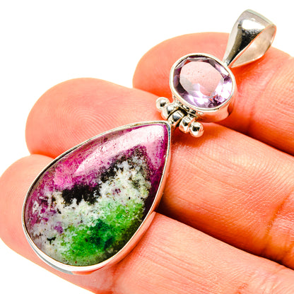 Ruby Zoisite Pendants handcrafted by Ana Silver Co - PD757344