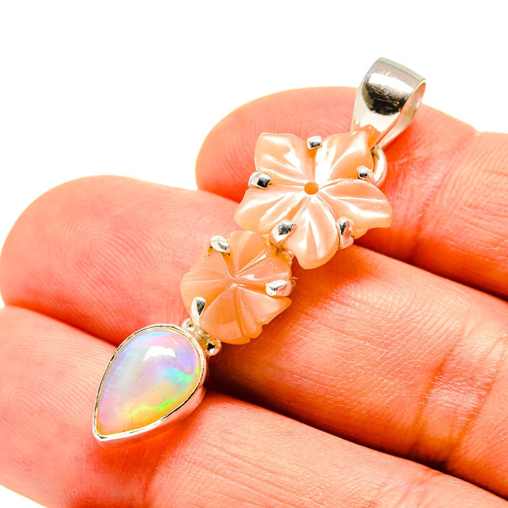 Peach Moonstone Pendants handcrafted by Ana Silver Co - PD757353