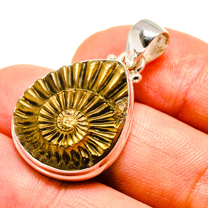 Pyrite Ammonite Pendants handcrafted by Ana Silver Co - PD757373