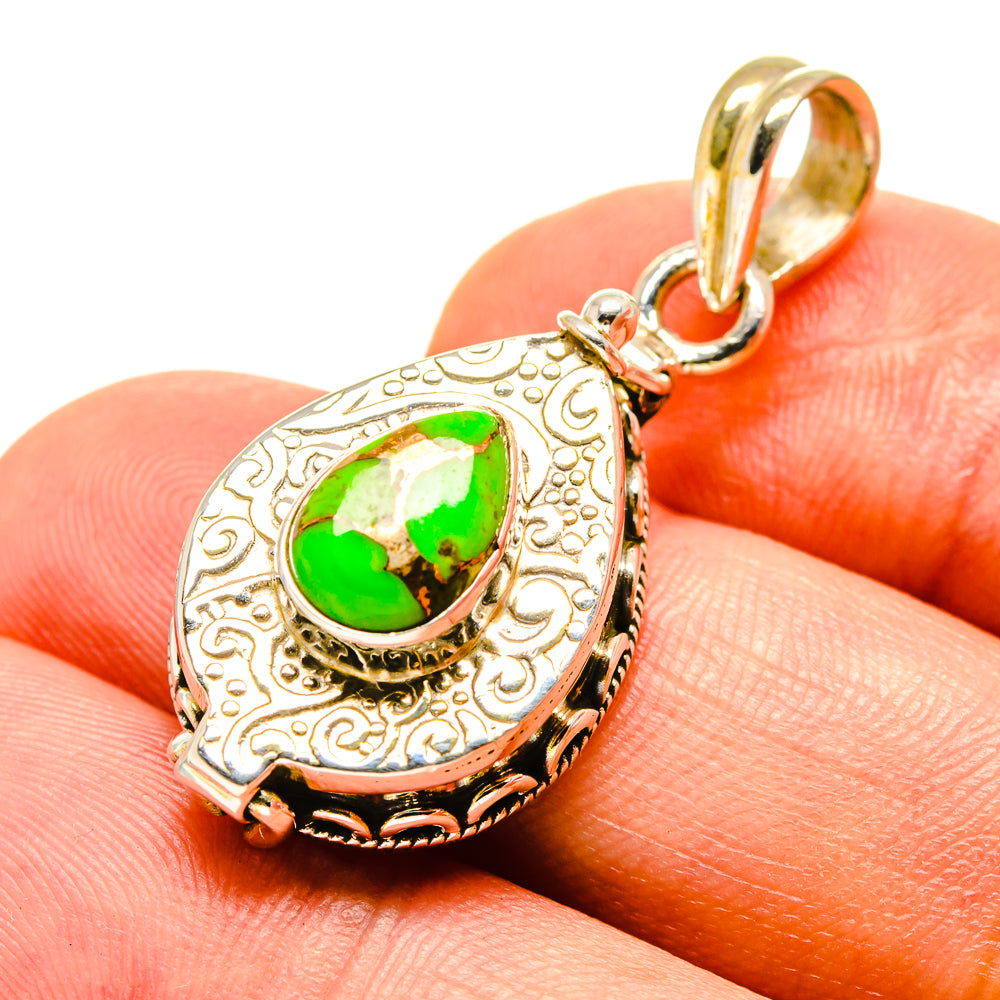 Green Copper Composite Turquoise Pendants handcrafted by Ana Silver Co - PD757376