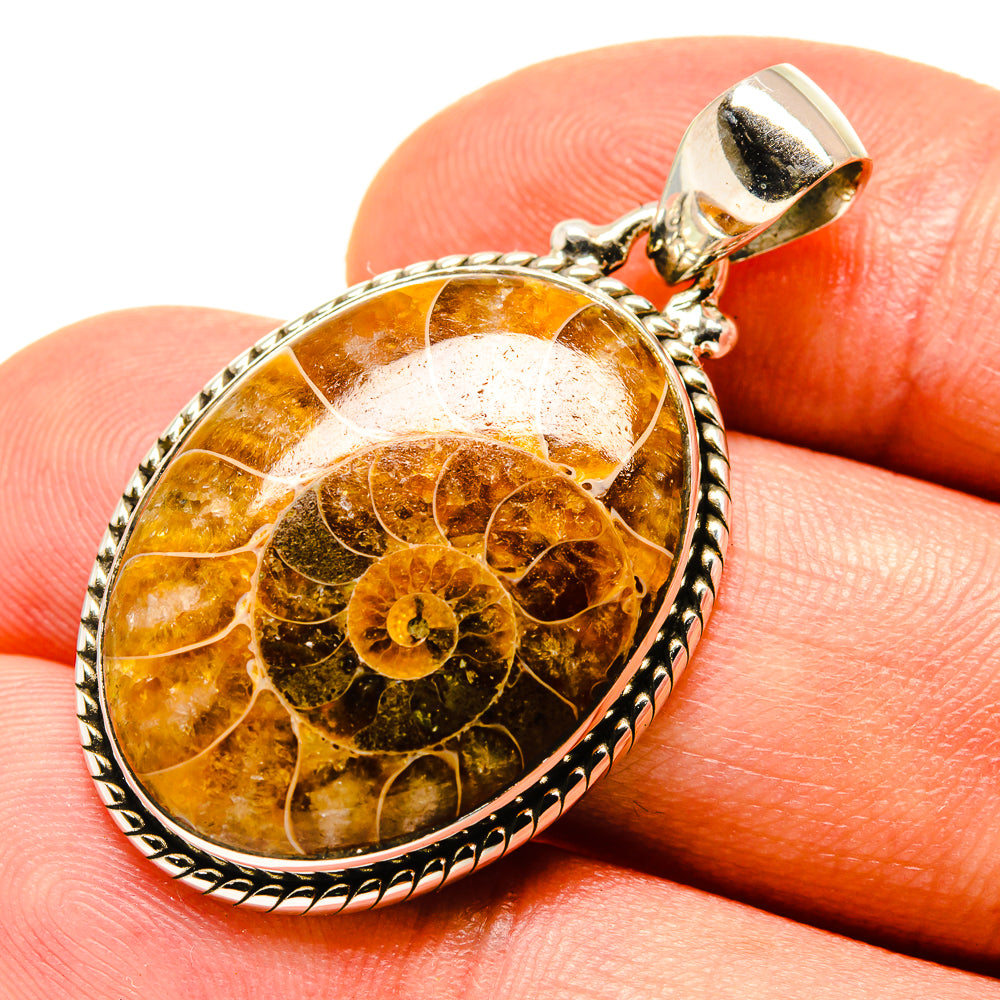 Ammonite Fossil Pendants handcrafted by Ana Silver Co - PD757383
