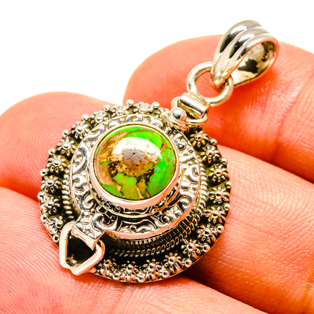 Green Copper Composite Turquoise Pendants handcrafted by Ana Silver Co - PD757385