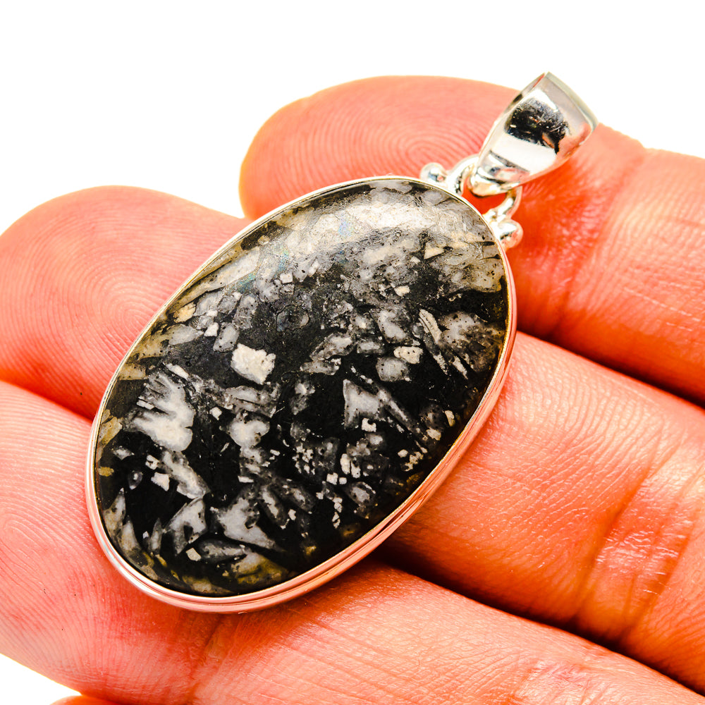 Chrysanthemum Stone Pendants handcrafted by Ana Silver Co - PD757392