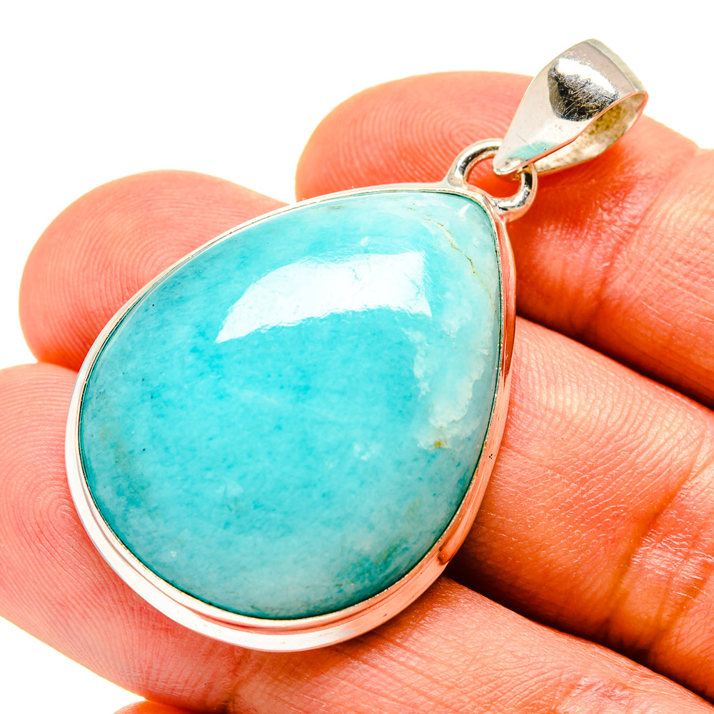 Peruvian Amazonite Pendants handcrafted by Ana Silver Co - PD757404