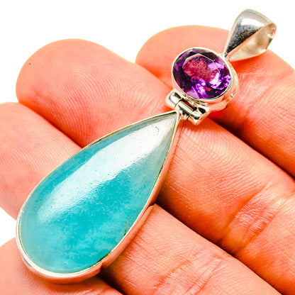 Peruvian Amazonite Pendants handcrafted by Ana Silver Co - PD757423