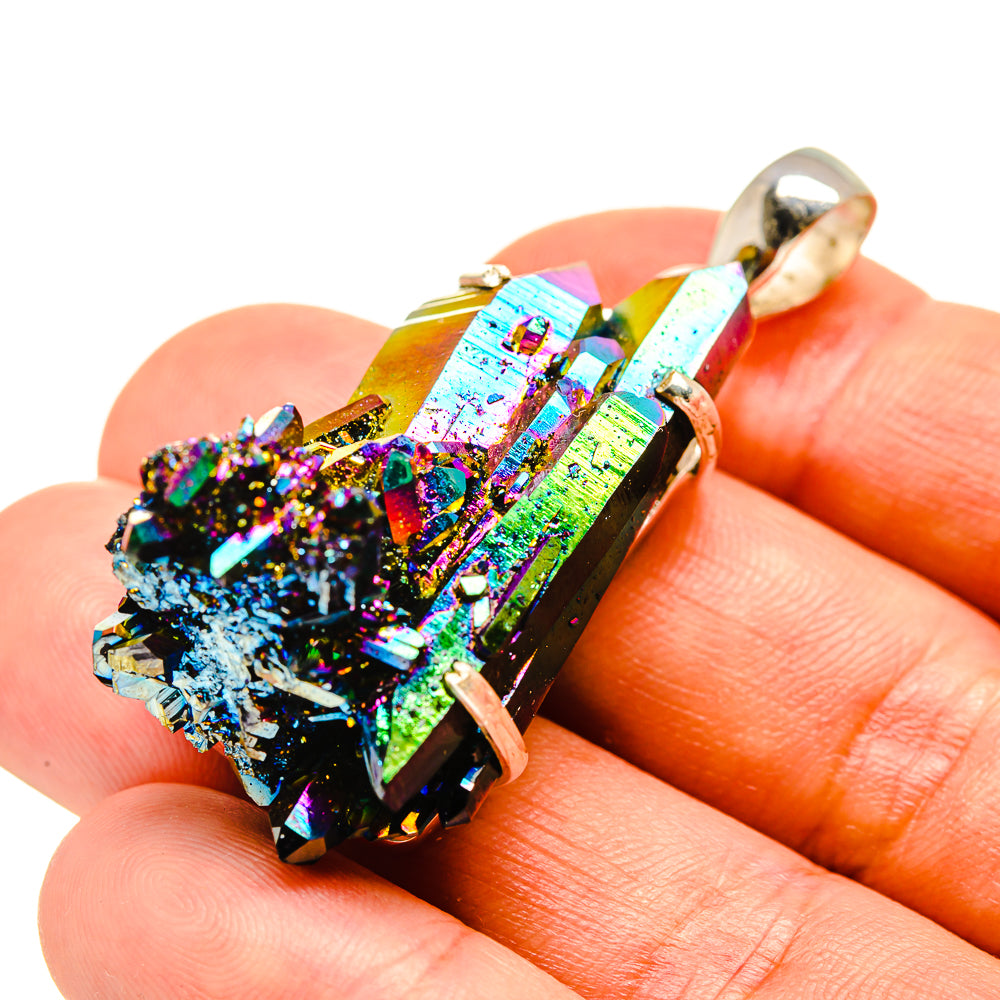 Titanium Sunshine Druzy Pendants handcrafted by Ana Silver Co - PD757430