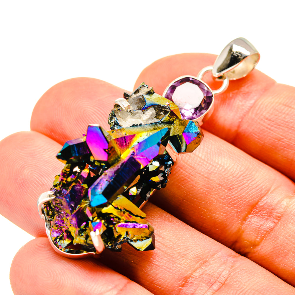 Titanium Sunshine Druzy Pendants handcrafted by Ana Silver Co - PD757434
