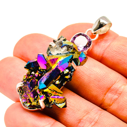 Titanium Sunshine Druzy Pendants handcrafted by Ana Silver Co - PD757434
