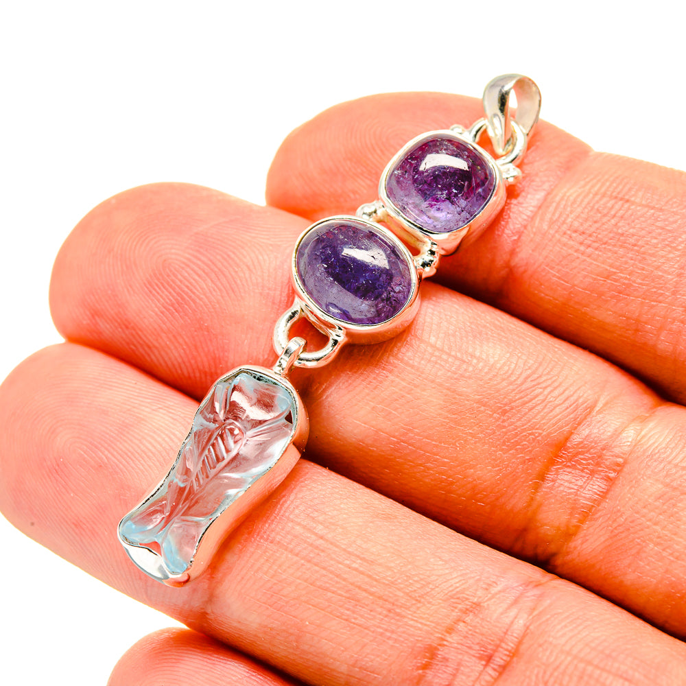 Aquamarine Pendants handcrafted by Ana Silver Co - PD757439