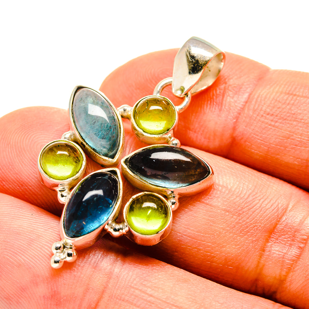 Blue Fluorite Pendants handcrafted by Ana Silver Co - PD757445