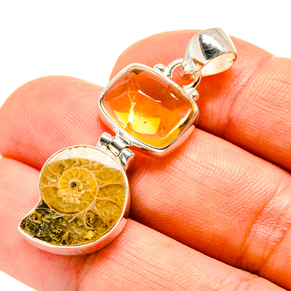 Ammonite Fossil Pendants handcrafted by Ana Silver Co - PD757451