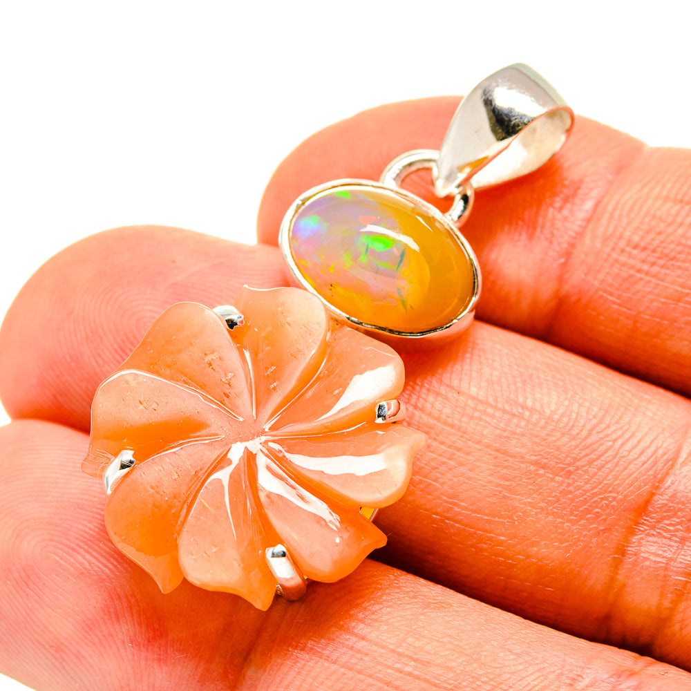 Peach Moonstone Pendants handcrafted by Ana Silver Co - PD757460