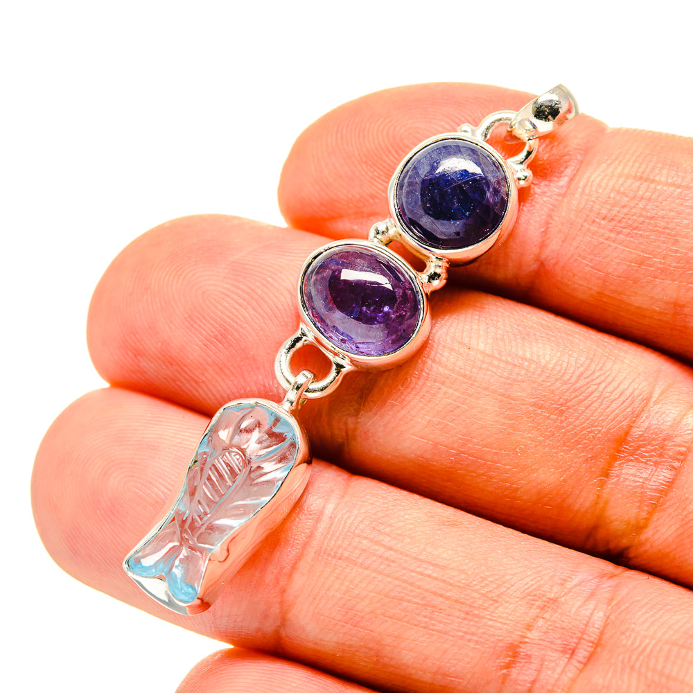 Aquamarine Pendants handcrafted by Ana Silver Co - PD757467