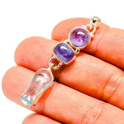 Aquamarine Pendants handcrafted by Ana Silver Co - PD757468
