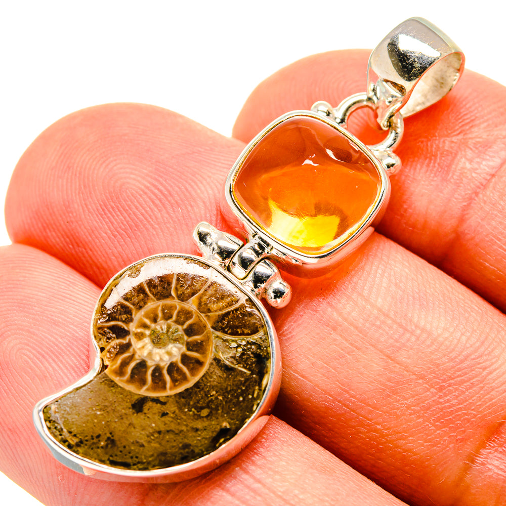 Ammonite Fossil Pendants handcrafted by Ana Silver Co - PD757485