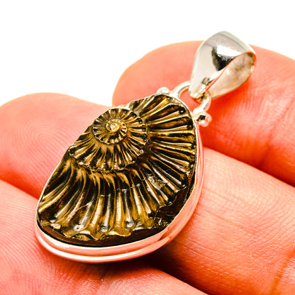 Pyrite Ammonite Pendants handcrafted by Ana Silver Co - PD757489