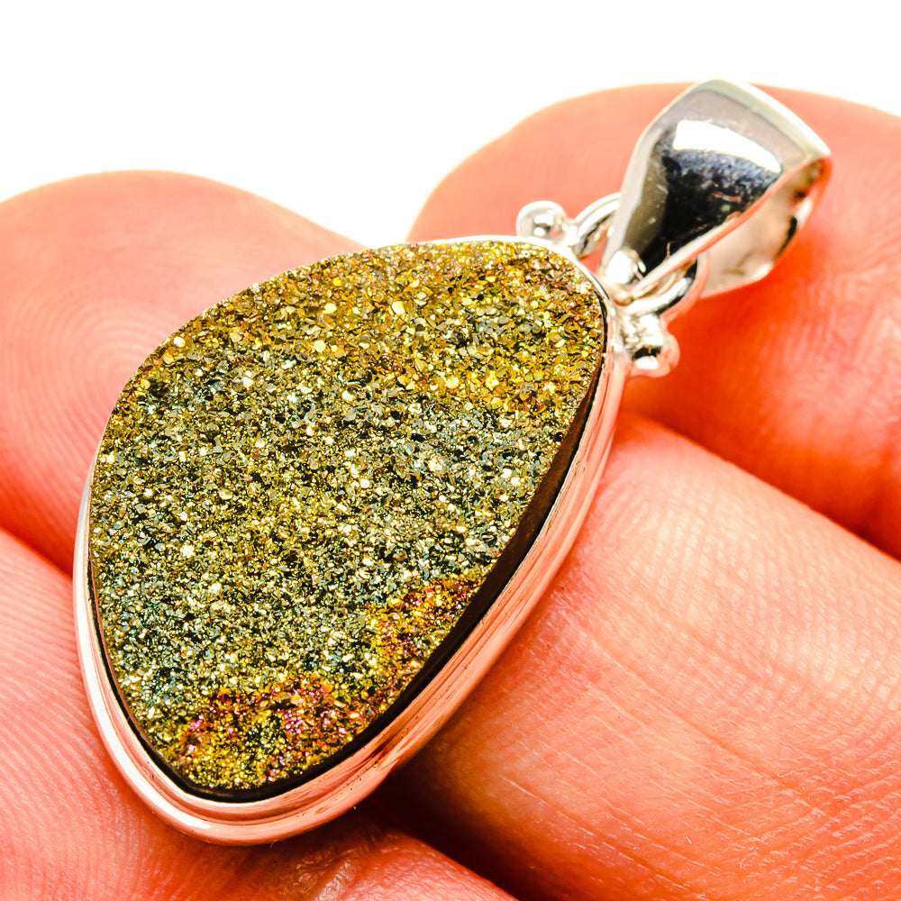 Spectro Pyrite Druzy Pendants handcrafted by Ana Silver Co - PD757492