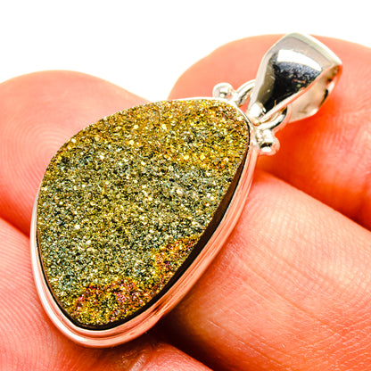 Spectro Pyrite Druzy Pendants handcrafted by Ana Silver Co - PD757492