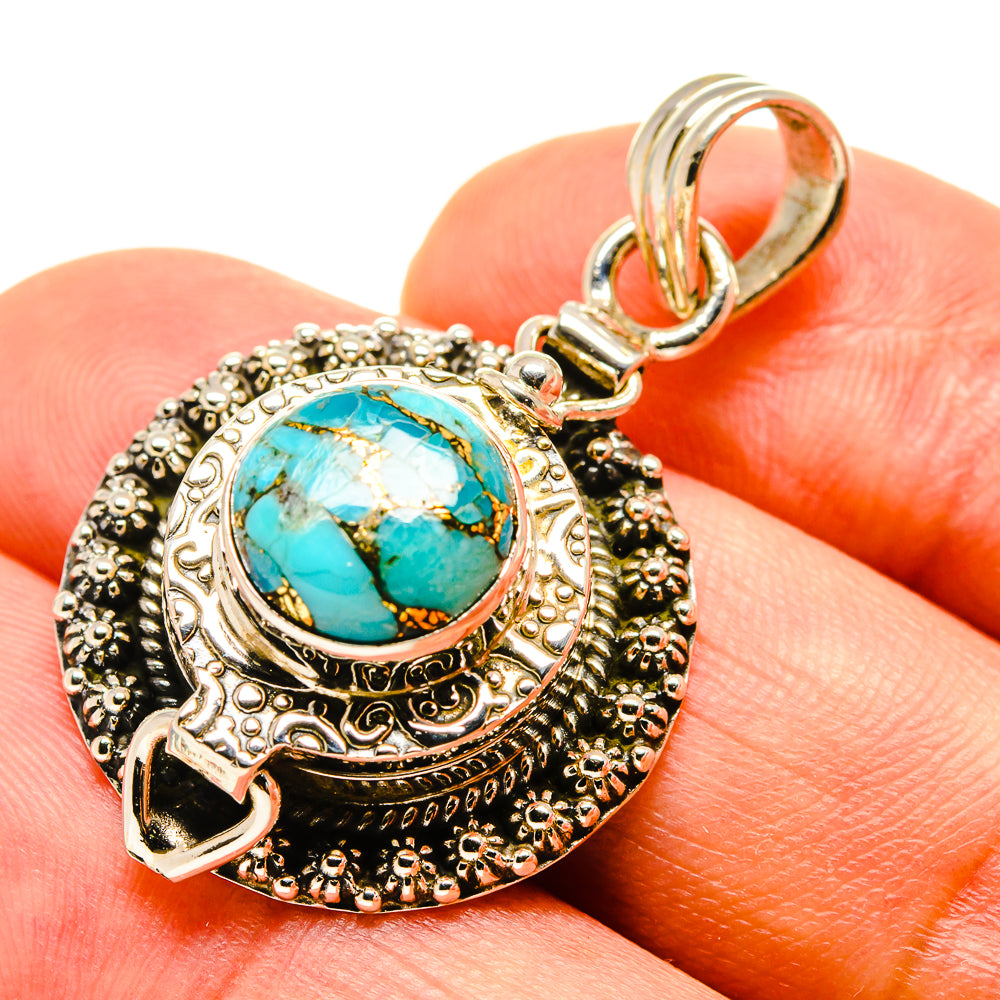 Blue Copper Composite Turquoise Pendants handcrafted by Ana Silver Co - PD757495