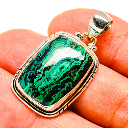 Malachite In Chrysocolla Pendants handcrafted by Ana Silver Co - PD757506