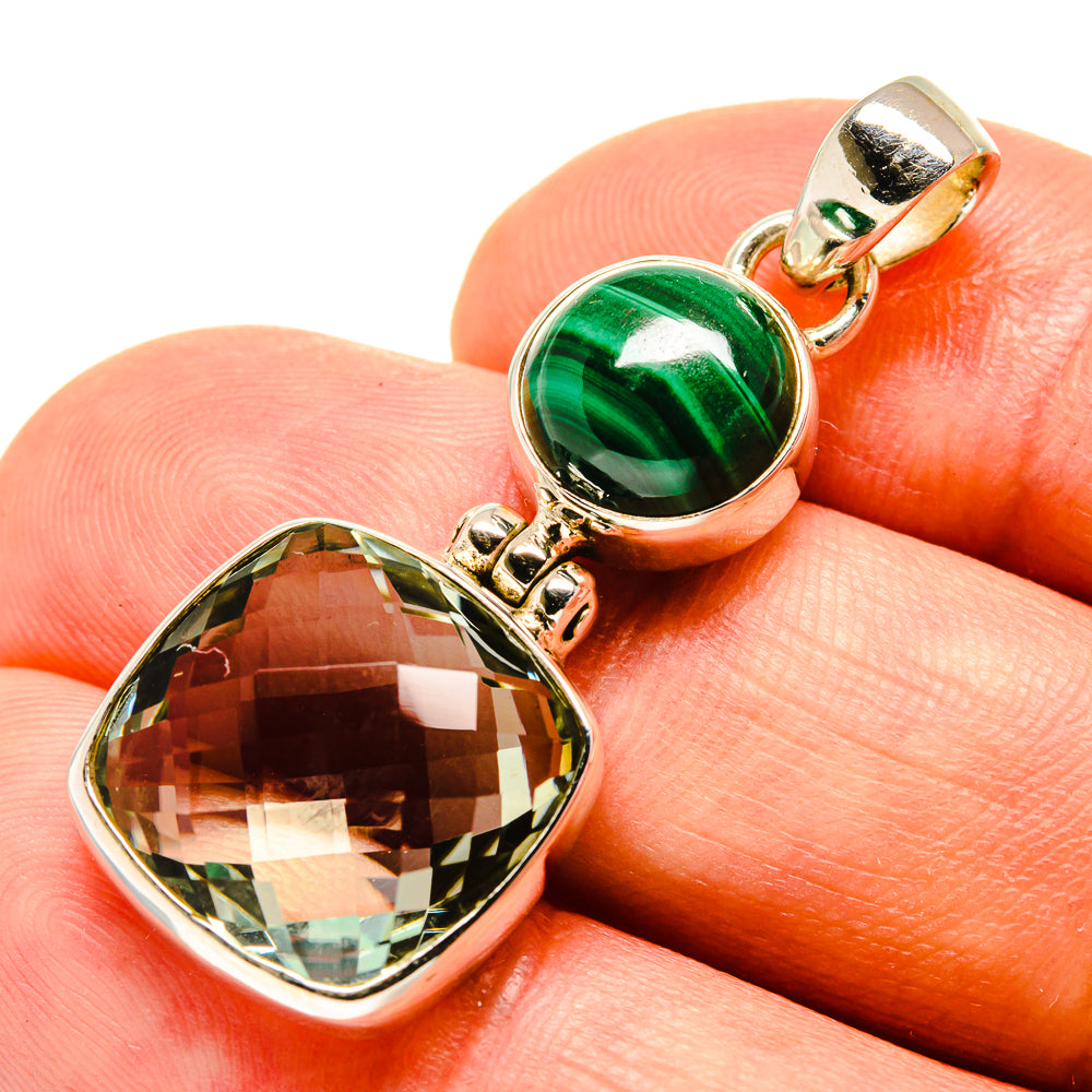 Green Amethyst Pendants handcrafted by Ana Silver Co - PD757510