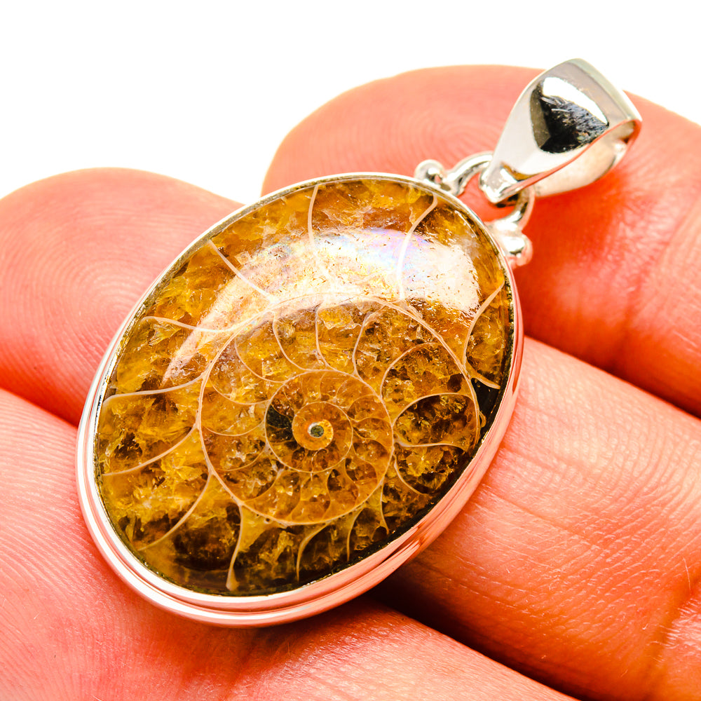 Ammonite Fossil Pendants handcrafted by Ana Silver Co - PD757517