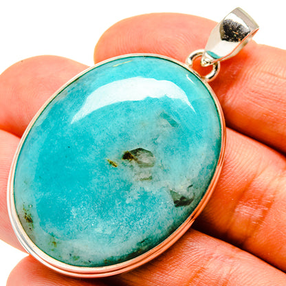Peruvian Amazonite Pendants handcrafted by Ana Silver Co - PD757525