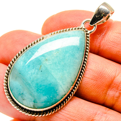 Peruvian Amazonite Pendants handcrafted by Ana Silver Co - PD757527