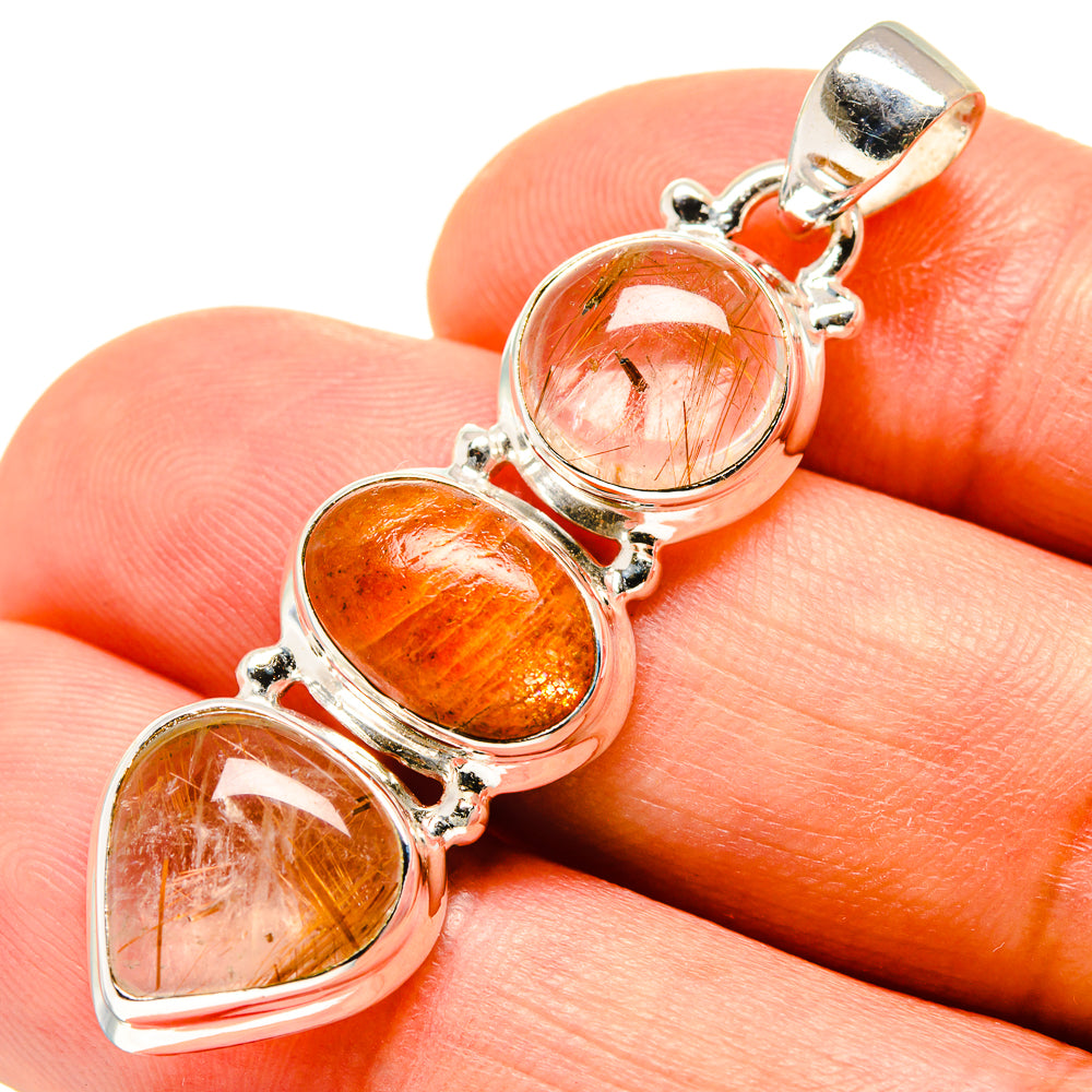 Rutilated Quartz Pendants handcrafted by Ana Silver Co - PD757530