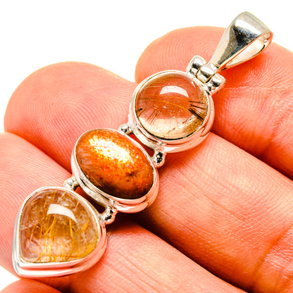 Rutilated Quartz Pendants handcrafted by Ana Silver Co - PD757534
