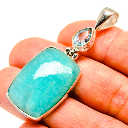 Peruvian Amazonite Pendants handcrafted by Ana Silver Co - PD757537